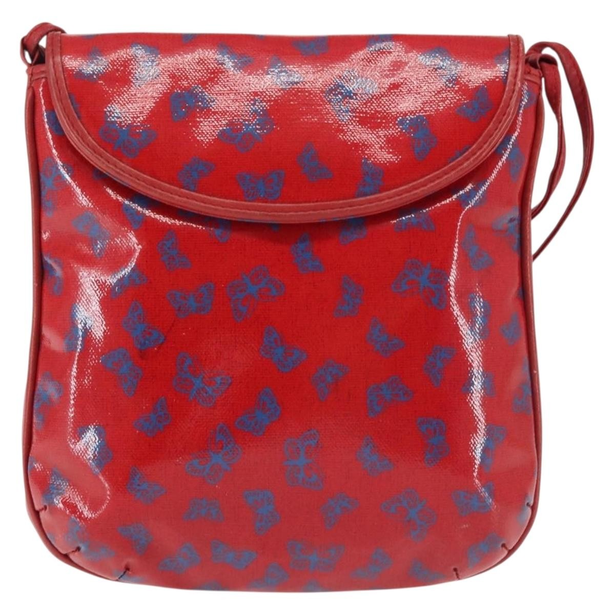 Bottega Veneta Butterfly shoulder bag PVC with Leather, RED, PVC, Shoulder bag