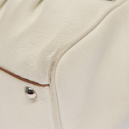 Salvatore Ferragamo Gancini handbag Leather, WHITE, LEATHER, Handbag