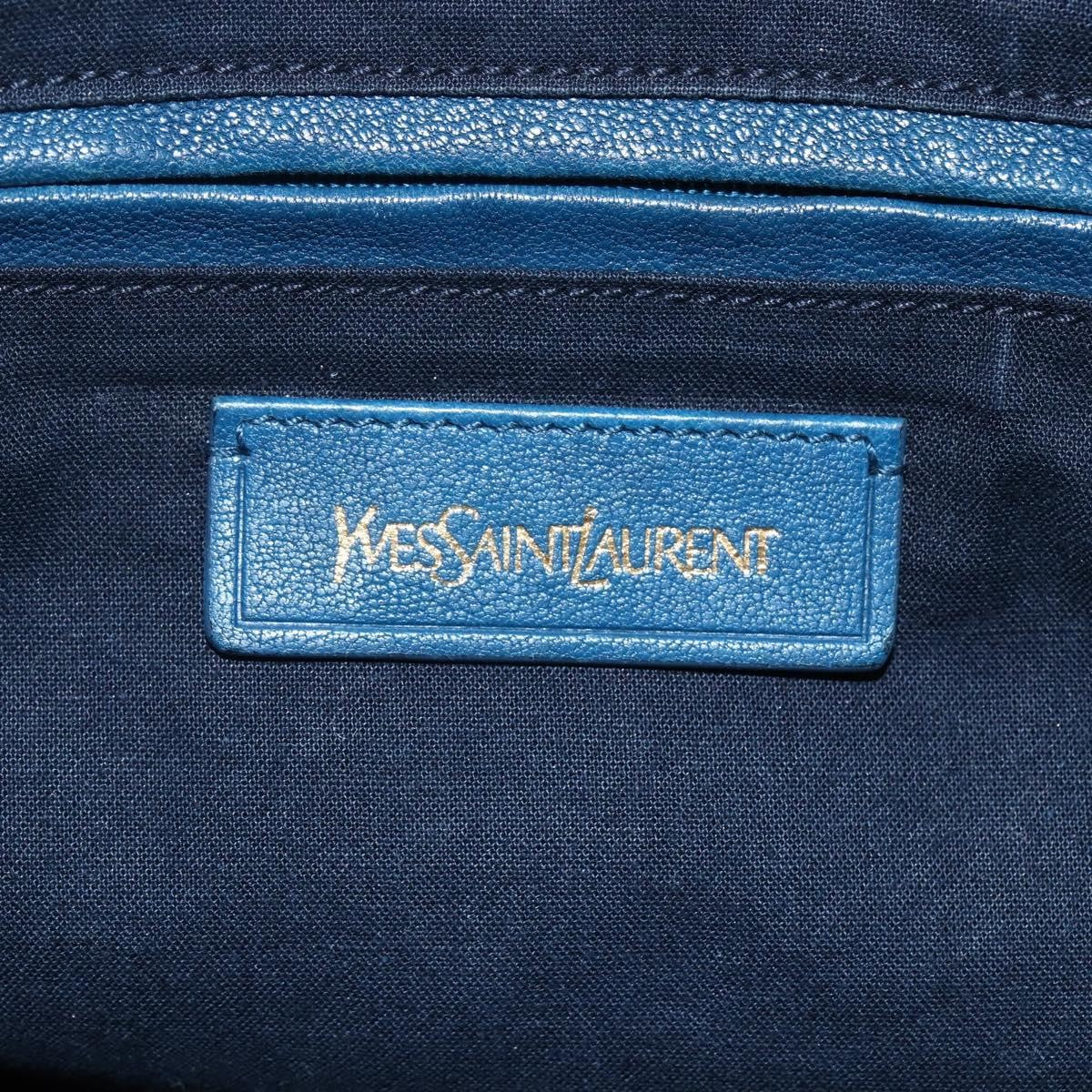 Saint Laurent Chyc Cabas Tote Leather, BLUE, LEATHER, Tote bag