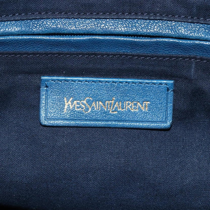 Saint Laurent Chyc Cabas Tote Leather, BLUE, LEATHER, Tote bag