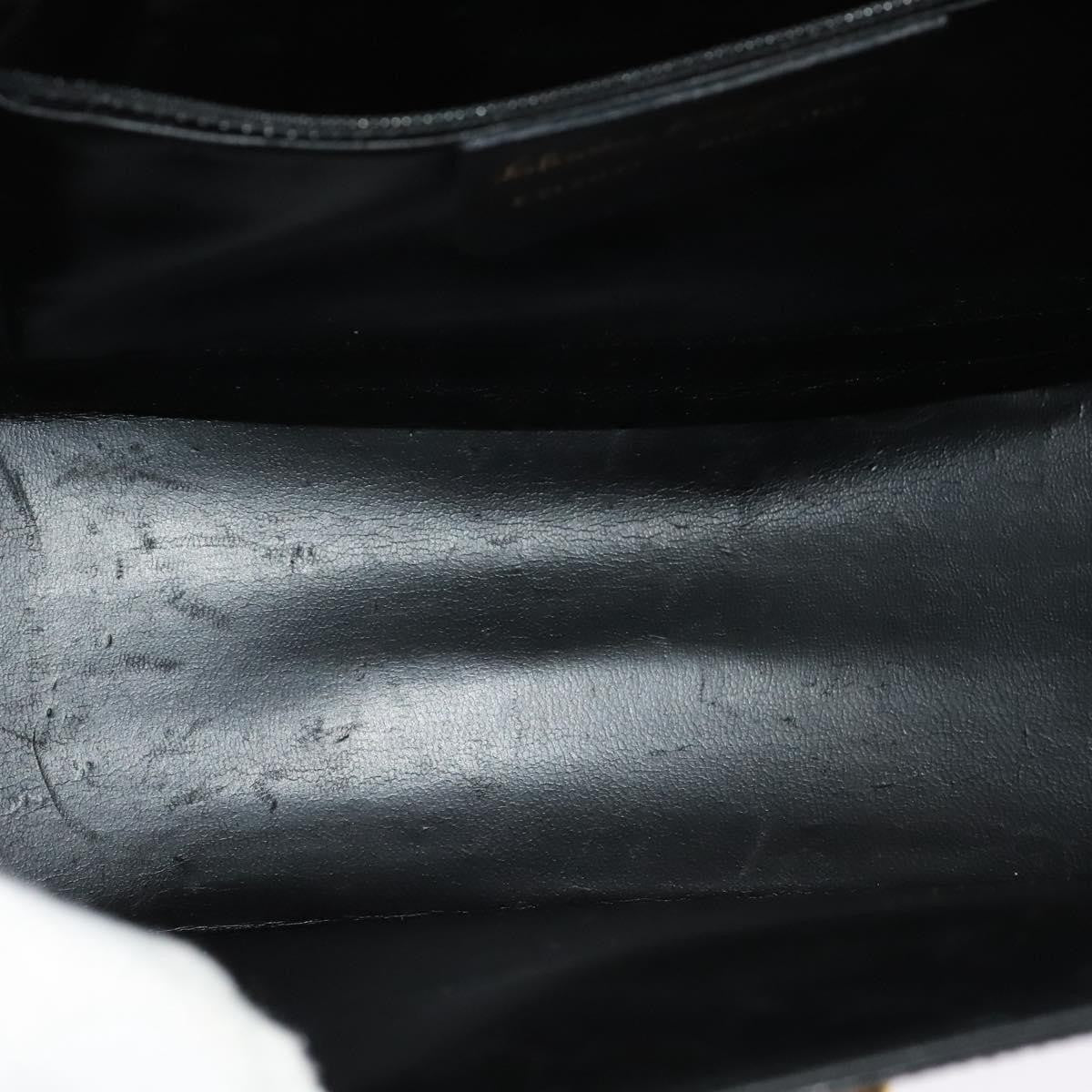 Salvatore Ferragamo Gancini Convertible Top Handle Bag Leather, BLACK, LEATHER, Handbag