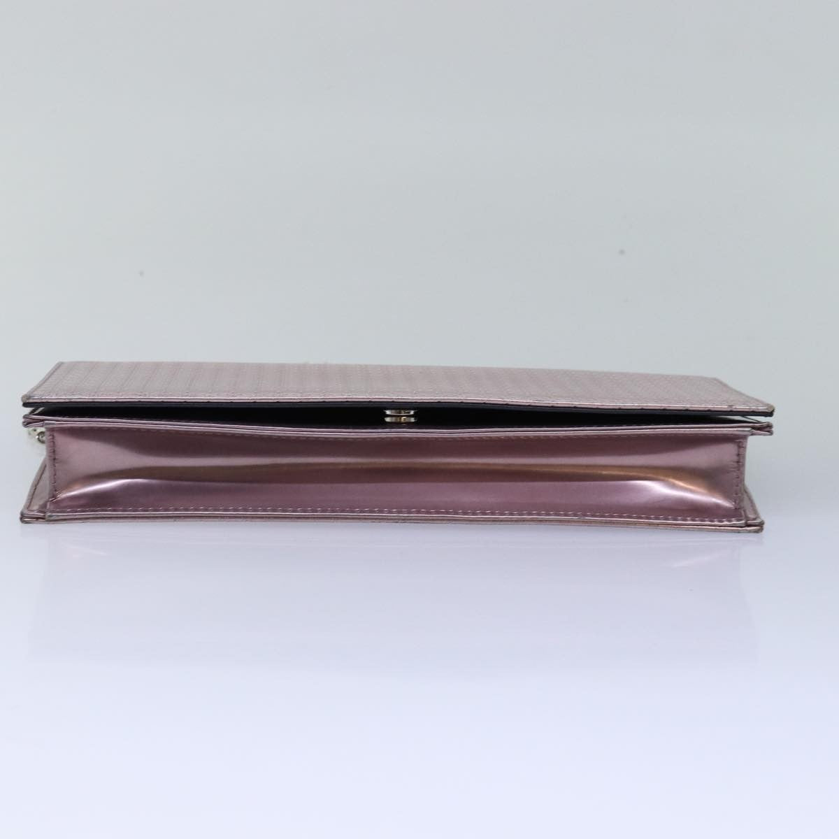 Christian Dior Lady Dior Croisiere Chain Wallet Micro Cannage Metallic Calfskin, PINK, LEATHER, Shoulder bag