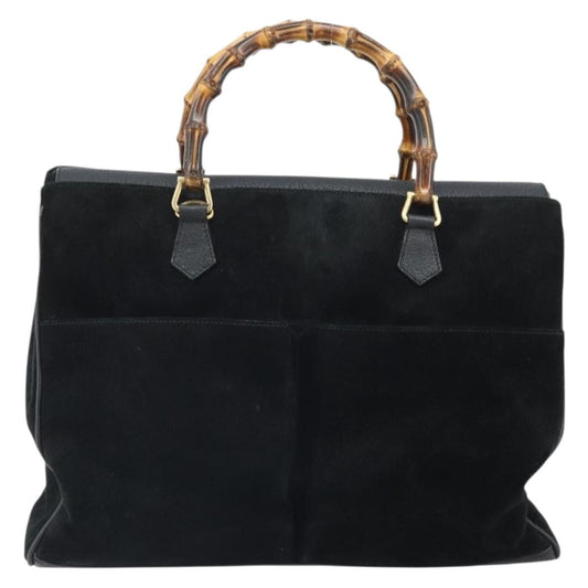 Gucci Bamboo tote bag Suede, Black, Suede, Tote Bag