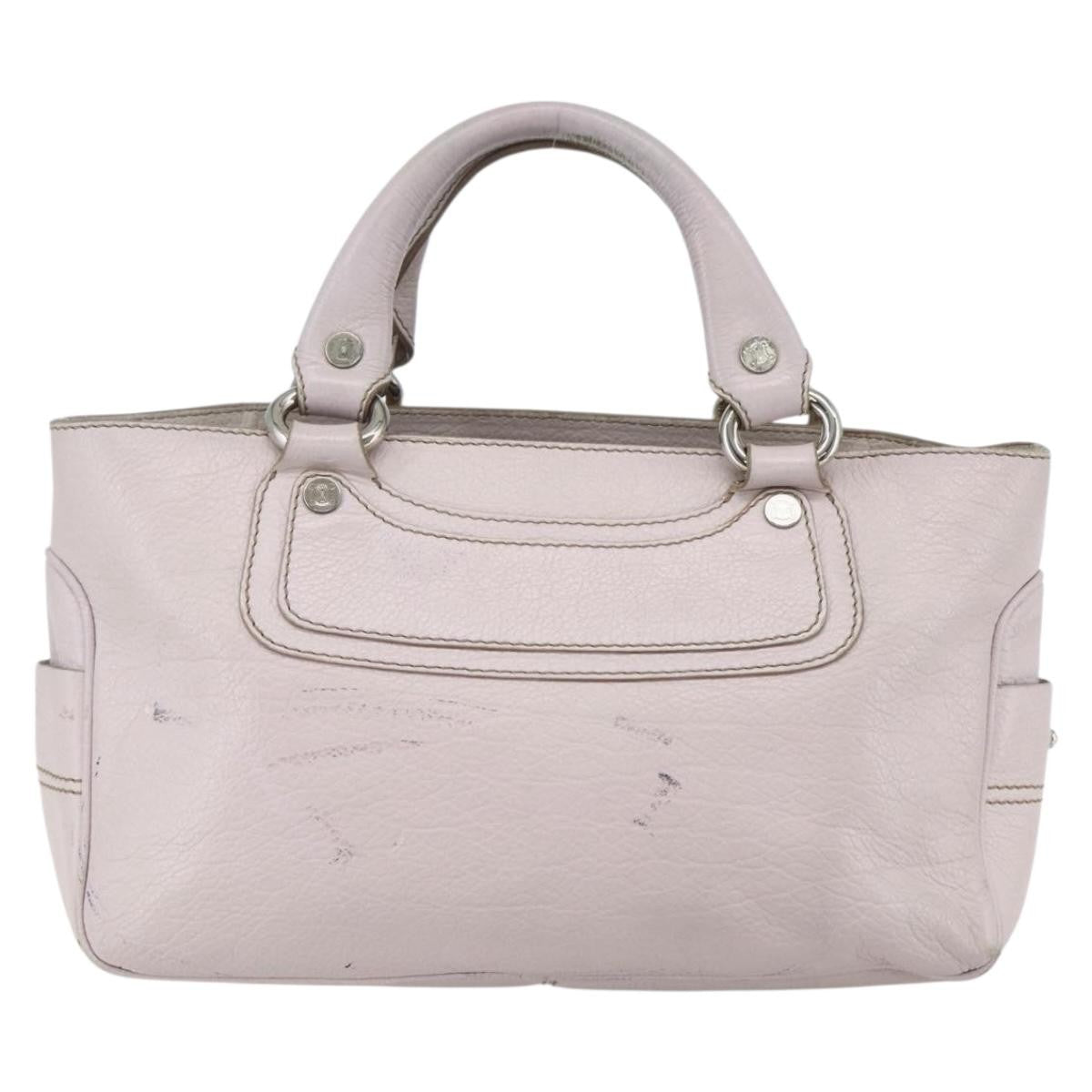 Celine Boogie Satchel Leather, PINK, LEATHER, Handbag