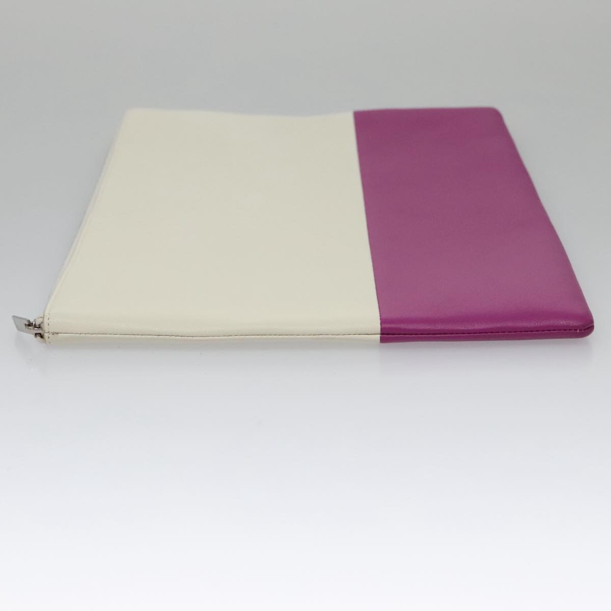 Celine Solo Pouch Bicolor Leather, PURPLE, LEATHER, Clutche & pouche