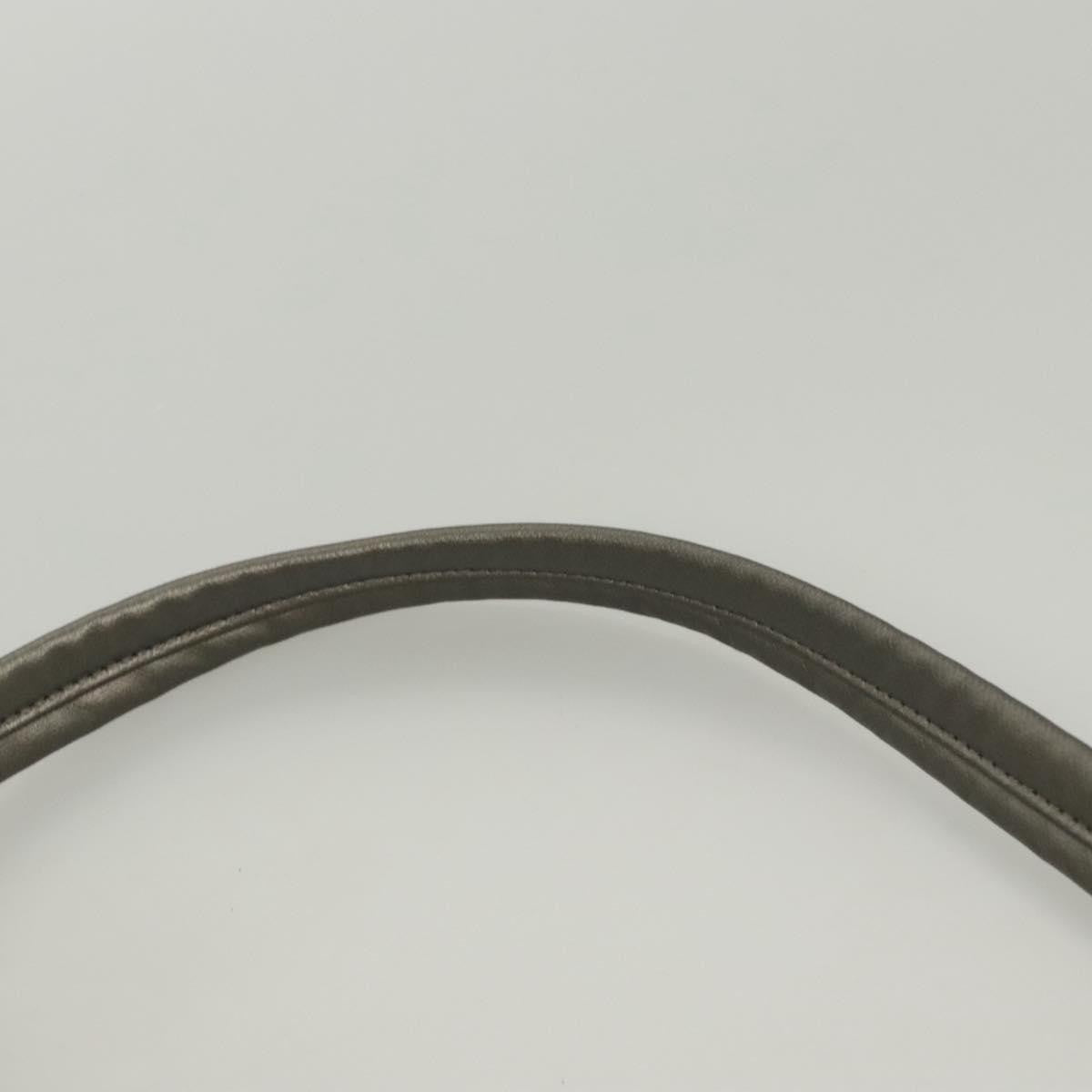 Chanel Biarritz Hobo Quilted Coated Canvas, SILVER, CANVAS, Shoulder bag