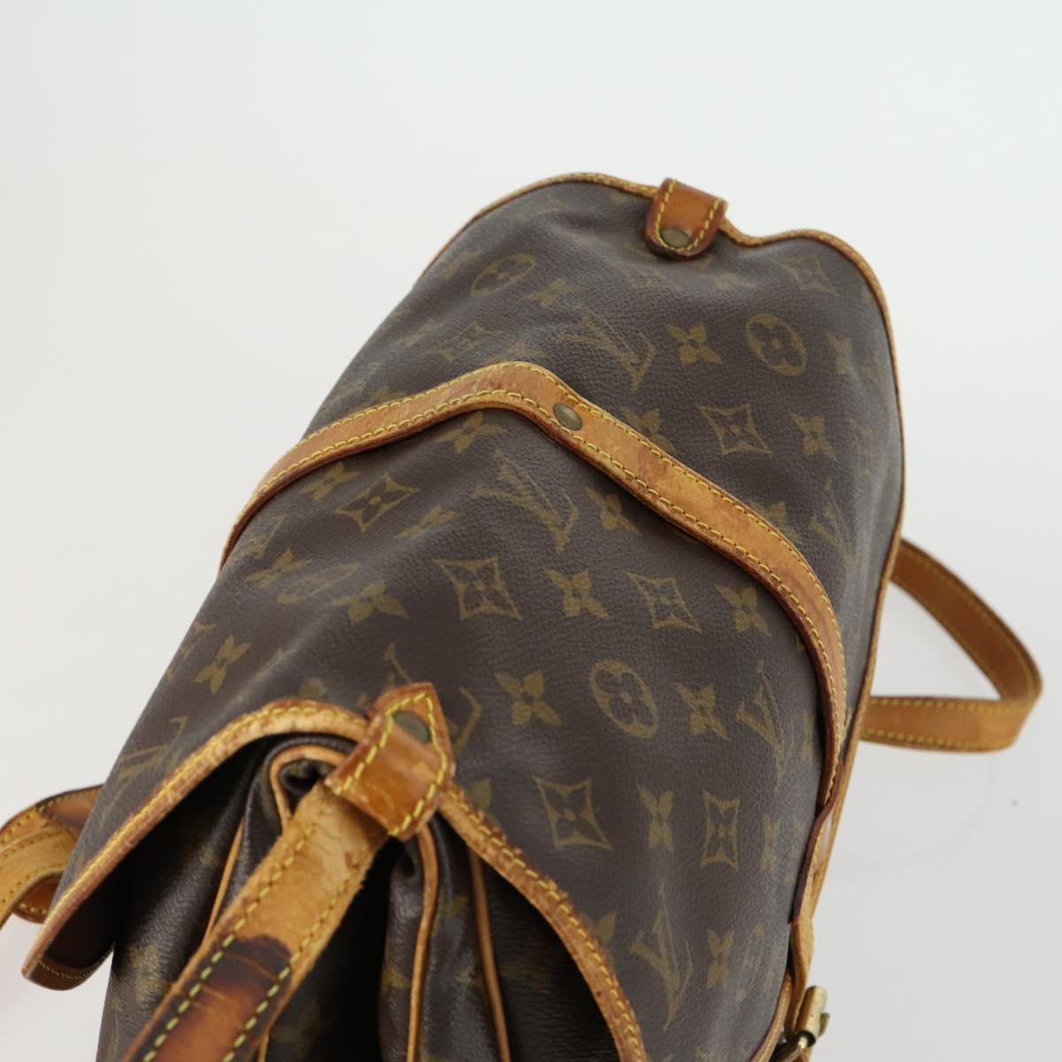 Louis Vuitton Saumur Handbag Monogram Canvas, BROWN, CANVAS, Handbag