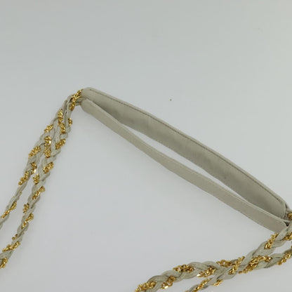 Bally Vintage Chain Shoulder Bag Quilted Leather, ECRU, LEATHER, Shoulder bag