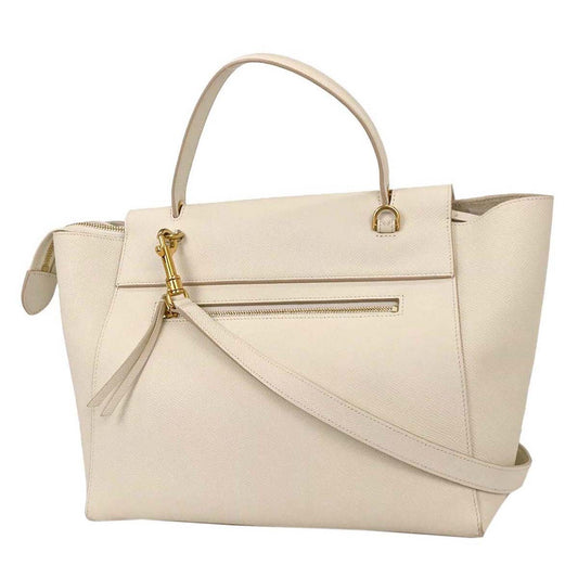 Celine Belt Bag Calfskin, WHITE, LEATHER, Handbag