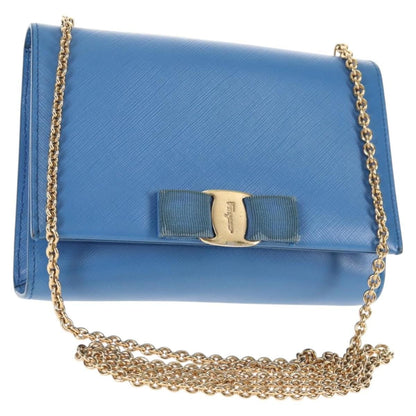 Salvatore Ferragamo Ginny Crossbody Bag Leather, BLUE, LEATHER, Shoulder bag