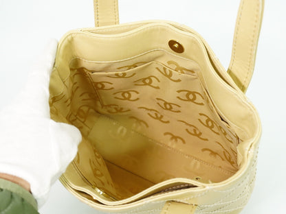 Chanel Surpique Tote Quilted Leather, BEIGE, LEATHER, Handbag