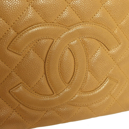 Chanel Petite Shopping Tote Quilted Caviar, Beige, Leather, Shoulder Bag