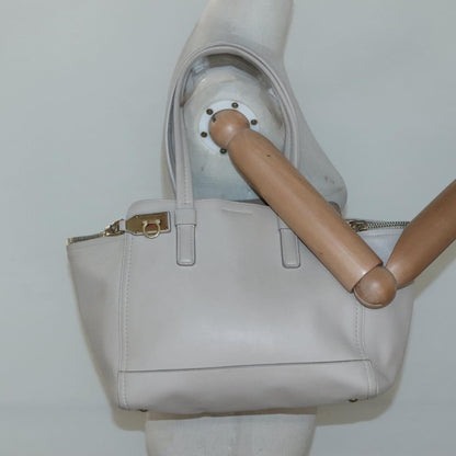 Salvatore Ferragamo Gancini Tote Leather, BEIGE, LEATHER, Tote bag