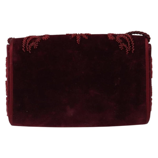 Bally Vintage Shoulder Bag Velvet, RED, VELVET, Shoulder bag