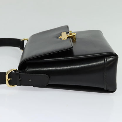 Gucci Vintage Turnlock Top Handle Bag Leather, BLACK, LEATHER, Shoulder bag
