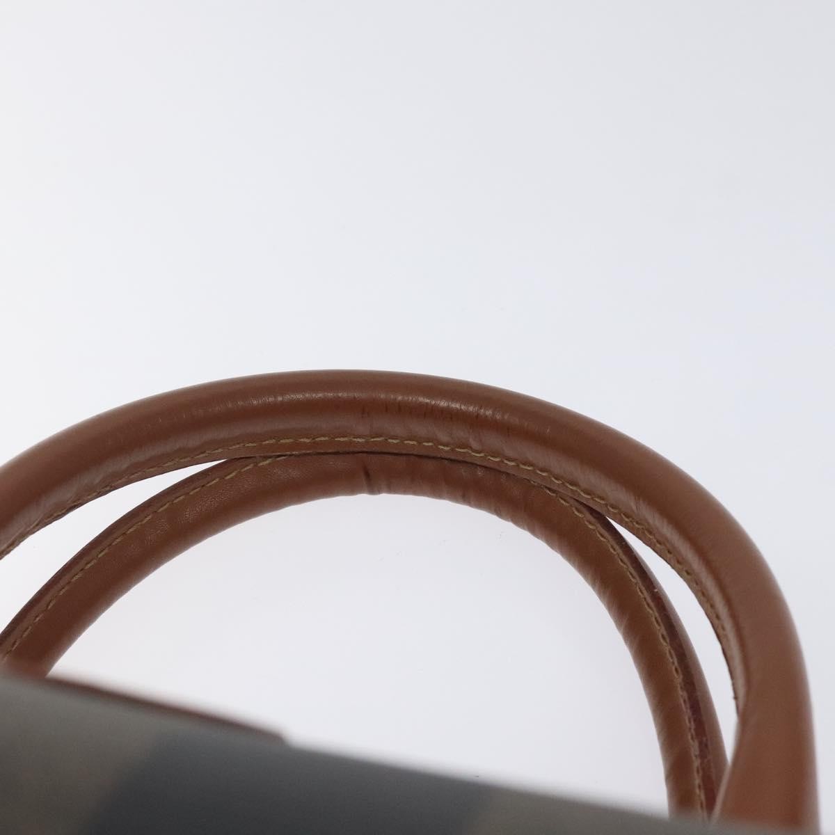 Fendi Vintage Pequin Boston Bag Coated Canvas, BROWN, CANVAS, Handbag