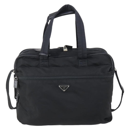 Prada Porta Computer Briefcase Tessuto and Saffiano Leather, BLACK, NYLON, Briefcase