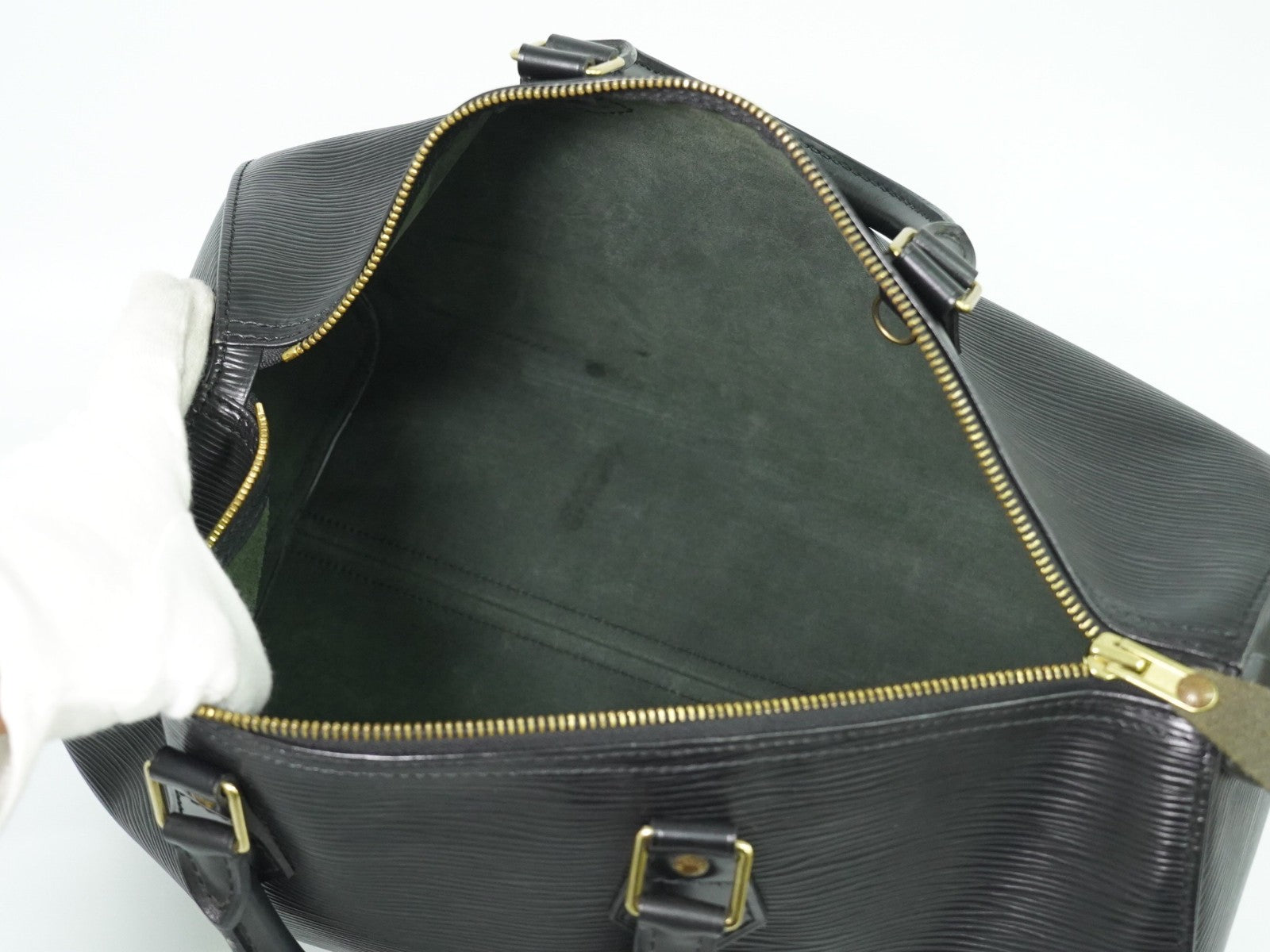 Louis Vuitton Speedy Handbag Epi Leather, BLACK, LEATHER, Handbag