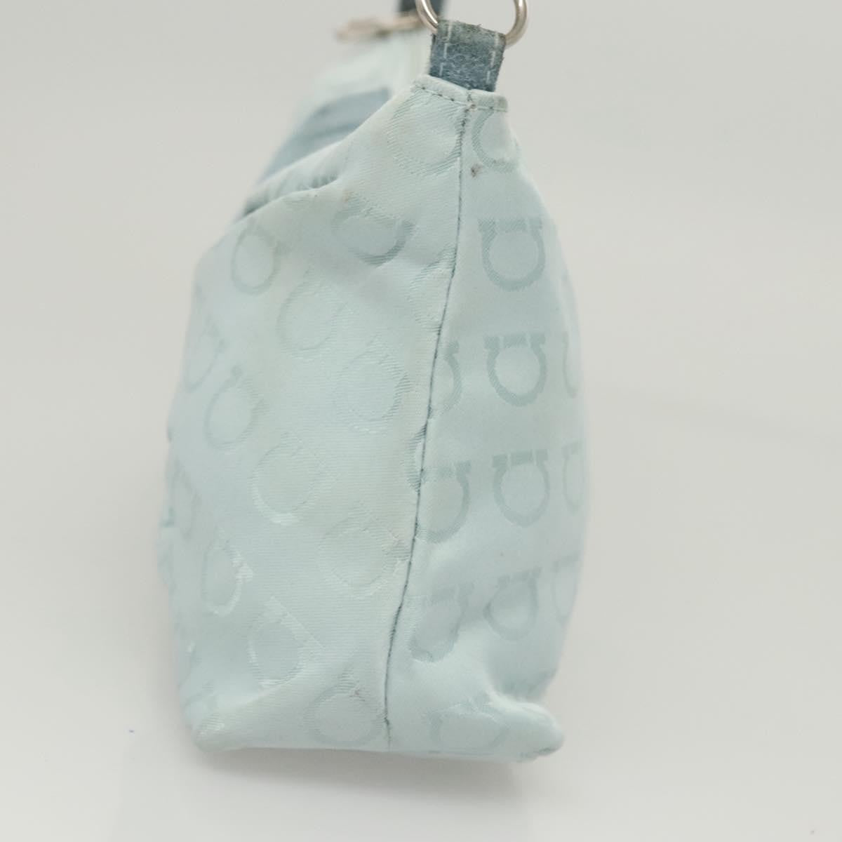 Salvatore Ferragamo Vintage Gancini Pochette Nylon, BLUE, NYLON, Clutche & pouche