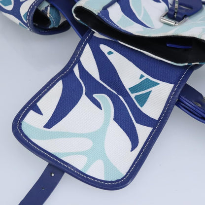 Bally Vintage Waist bag Leather and canvas, BLUE, CANVAS, Clutche & pouche