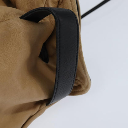 Chanel Vintage Drawstring Pouch Leather, BEIGE, LEATHER, Clutche & pouche