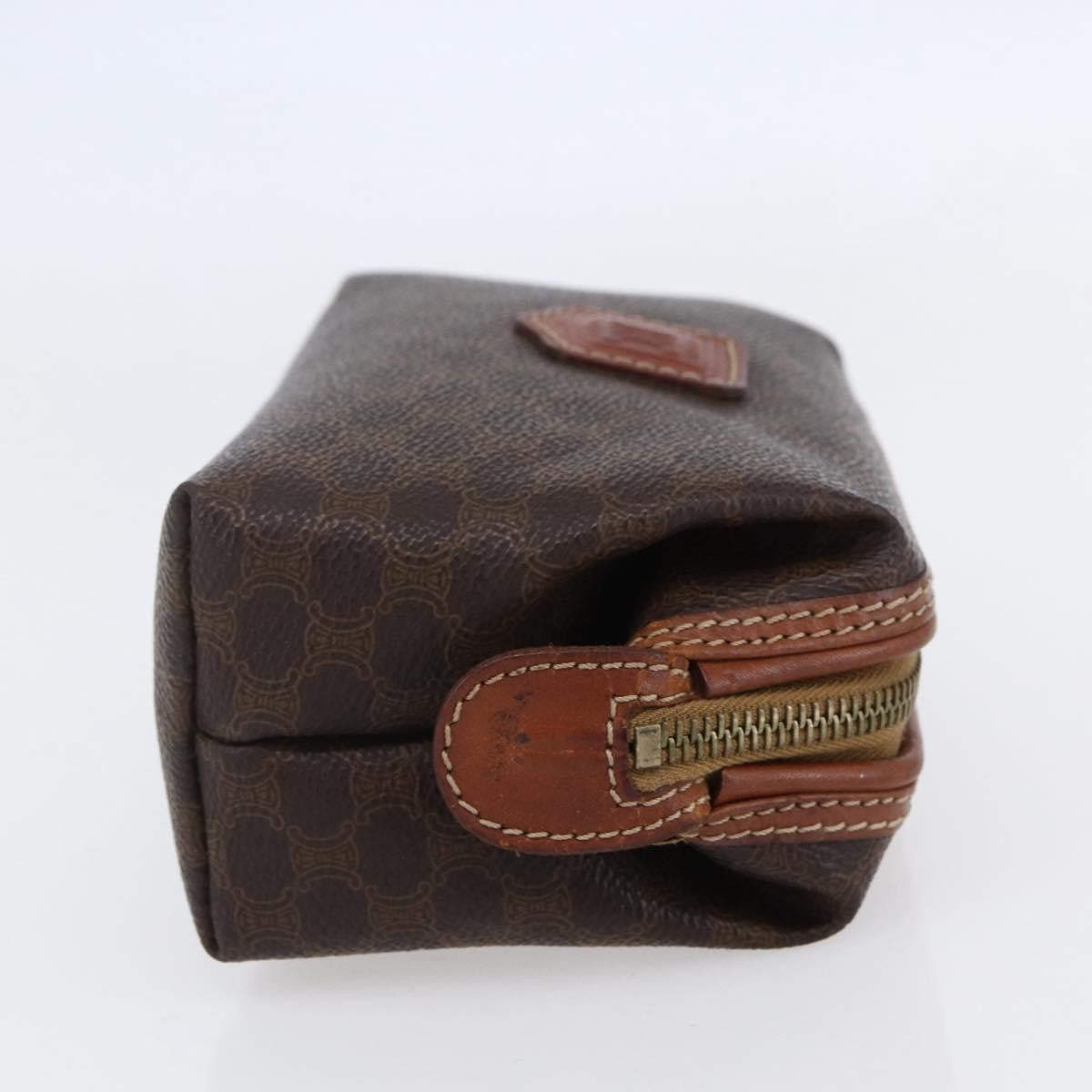 Celine Macadam Pochette Canvas and Leather, BROWN, CANVAS, Clutche & pouche