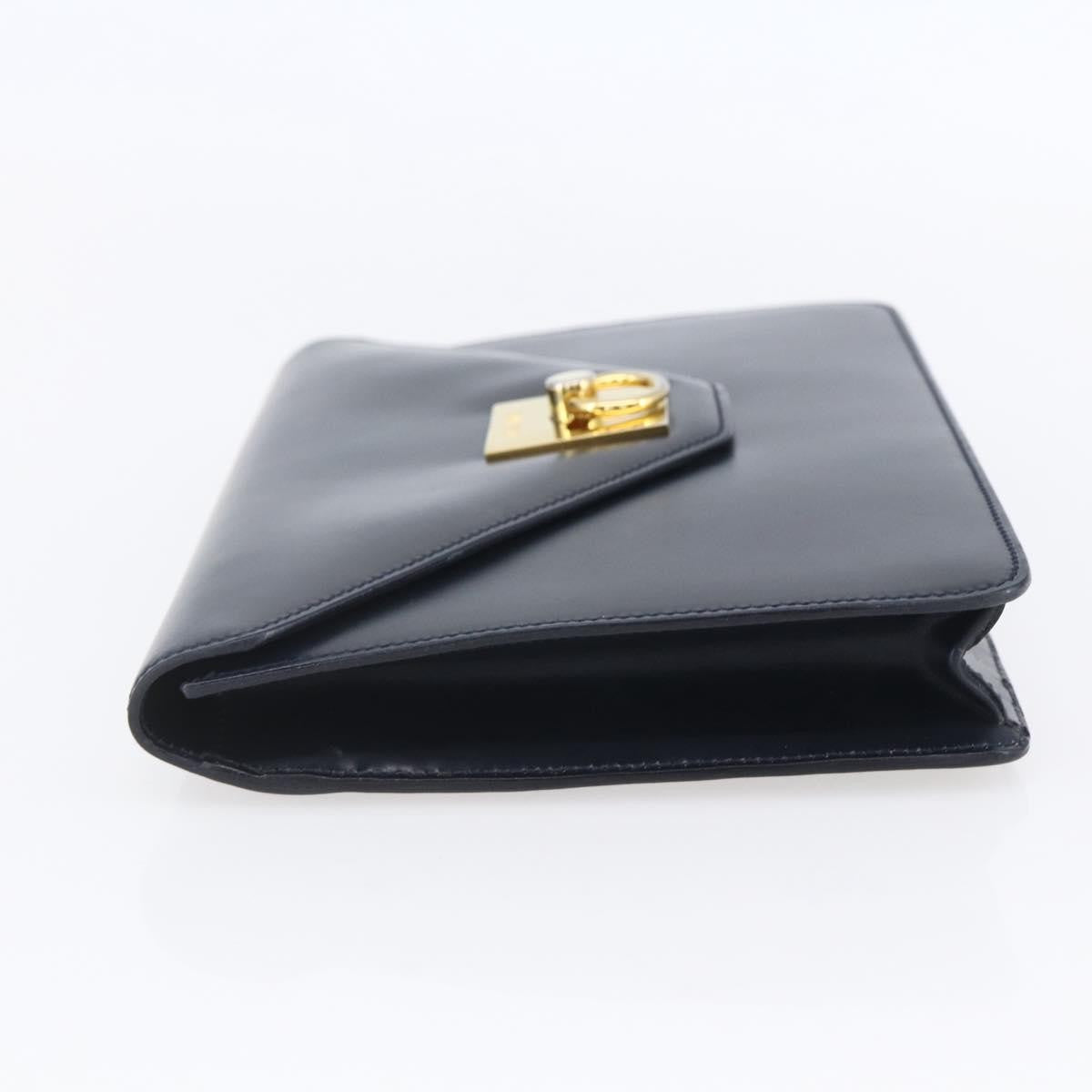 Celine Clutch Bag Leather, NAVY, LEATHER, Clutche & pouche
