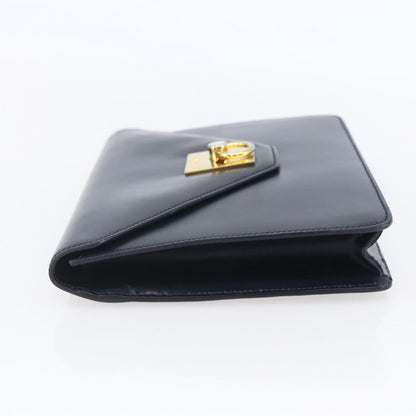 Celine Clutch Bag Leather, NAVY, LEATHER, Clutche & pouche