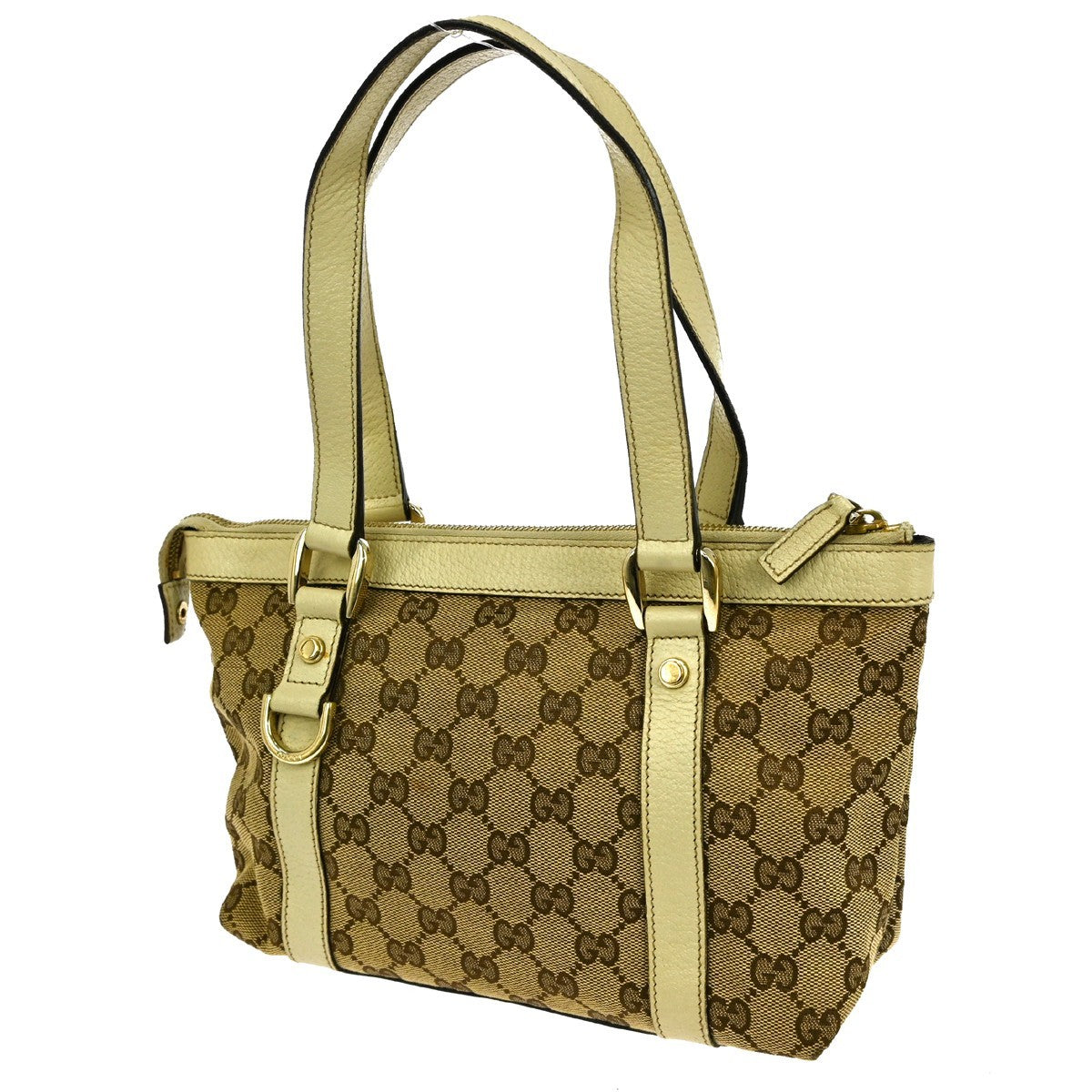 Gucci Abbey Zip Tote GG Canvas, BROWN, CANVAS, Tote bag