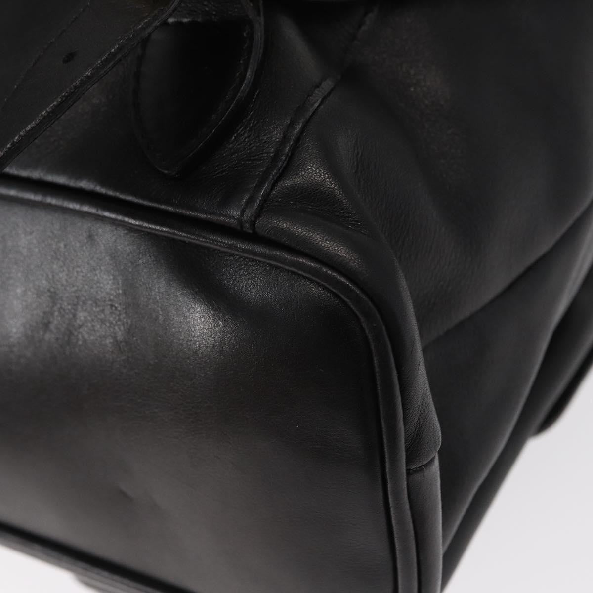 Gucci Vintage Bamboo Backpack Leather, BLACK, LEATHER, Backpack