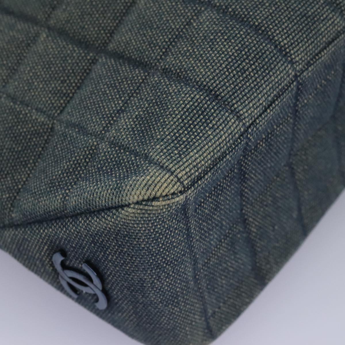 Chanel Chocolate Bar Tote Quilted Canvas, BLUE, CANVAS, Tote bag