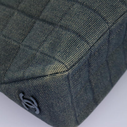 Chanel Chocolate Bar Tote Quilted Canvas, BLUE, CANVAS, Tote bag