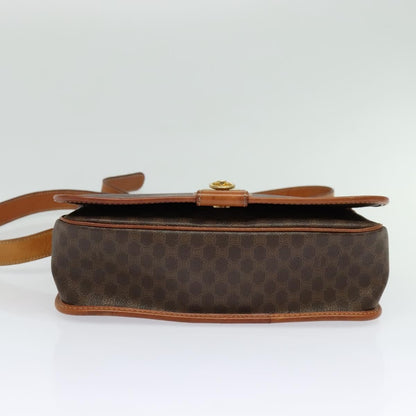 Celine Macadam Shoulder Bag PVC Leather, BROWN, CANVAS, Shoulder bag