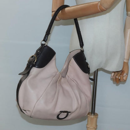 Salvatore Ferragamo Gancini Hobo Leather, BEIGE, LEATHER, Handbag