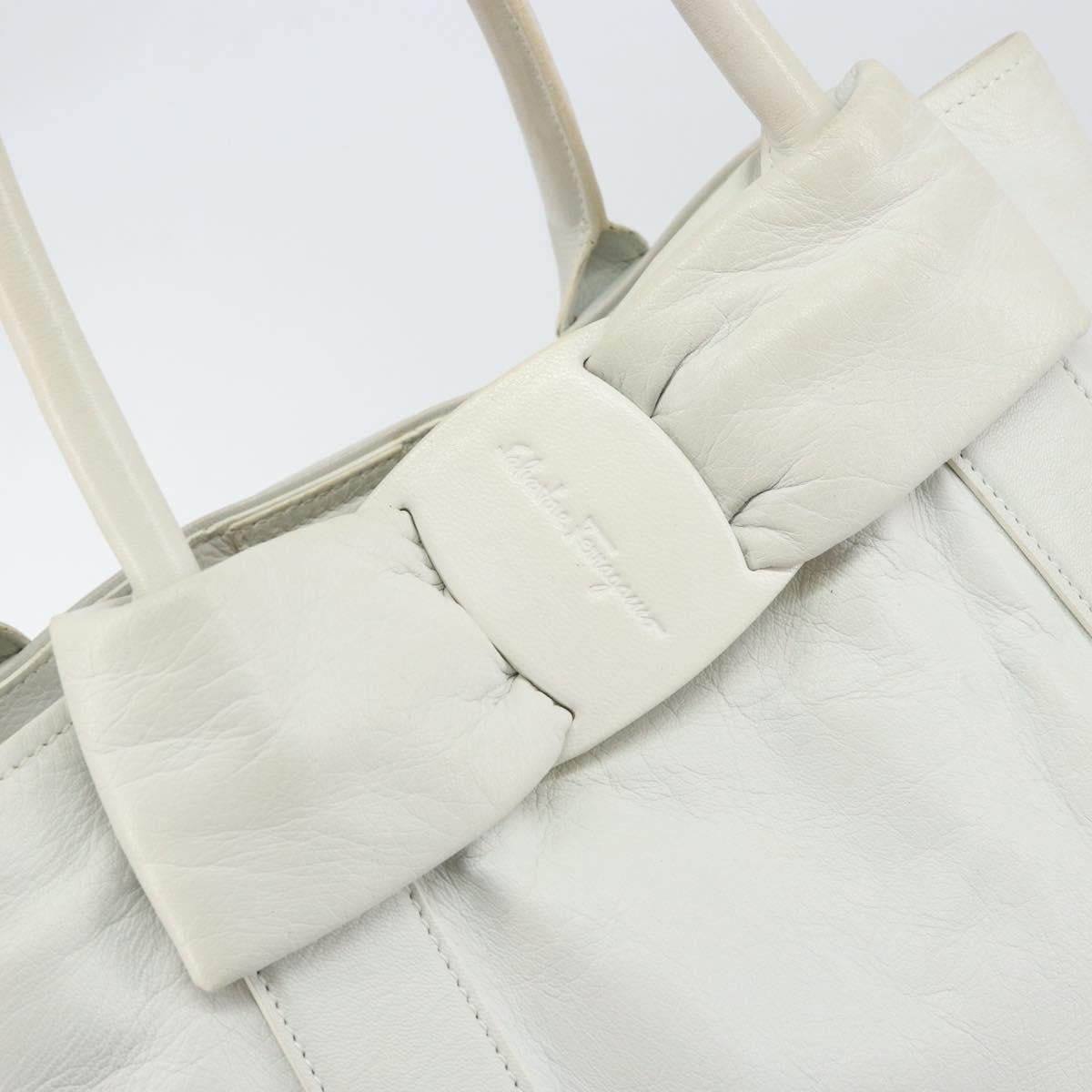 Salvatore Ferragamo Vala tote Leather, WHITE, LEATHER, Tote bag