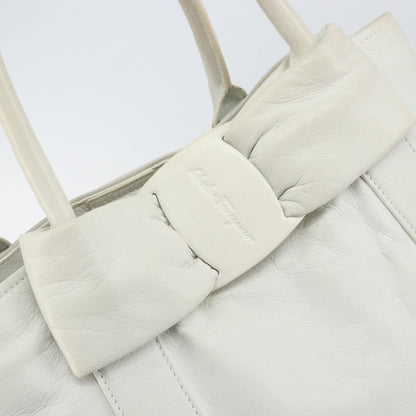 Salvatore Ferragamo Vala tote Leather, WHITE, LEATHER, Tote bag