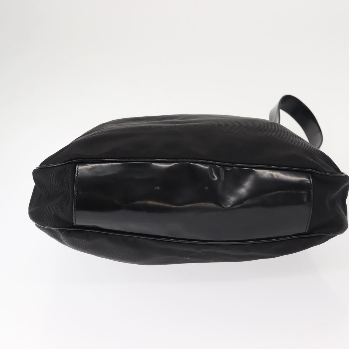 Gucci Vintage Bamboo Handle Open Hobo Nylon, BLACK, NYLON, Handbag