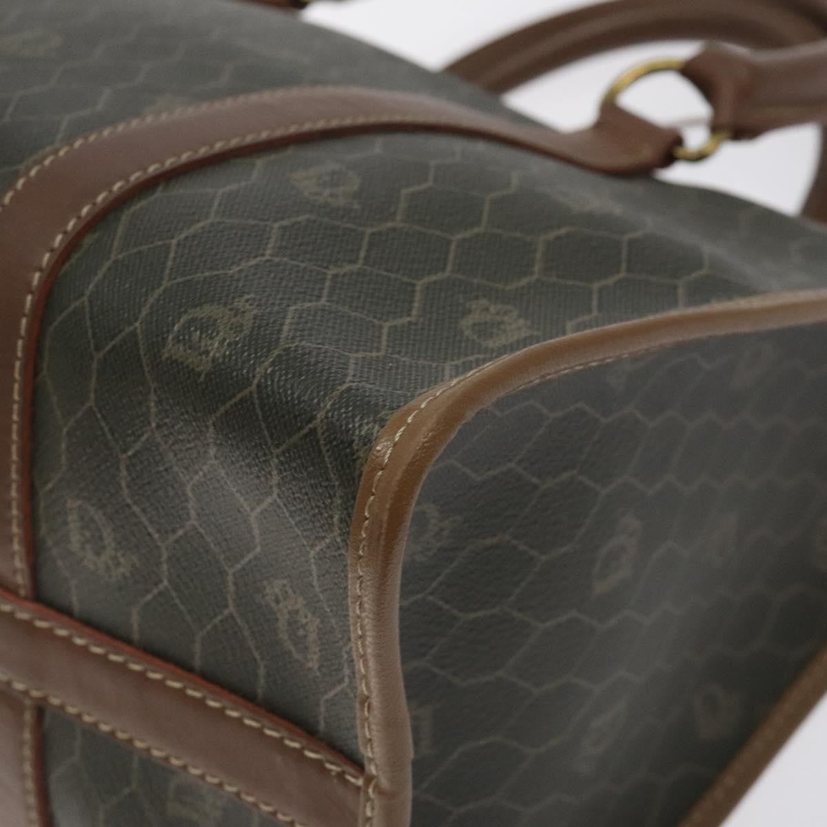 Christian Dior Vintage Honeycomb Handbag Canvas Leather, BLACK, CANVAS, Handbag