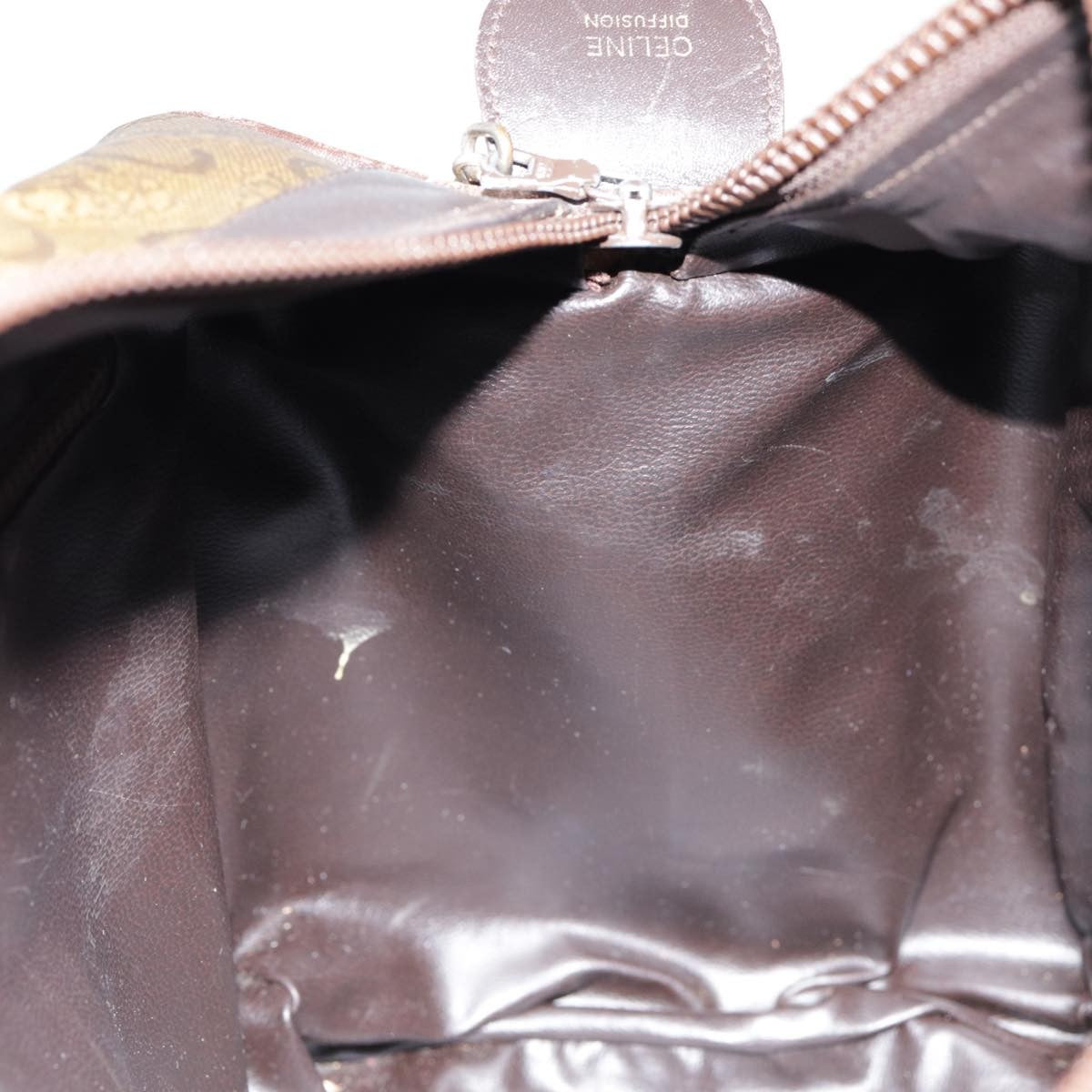 Celine Vintage Macadam Handbag Macadam, BROWN, CANVAS, Handbag