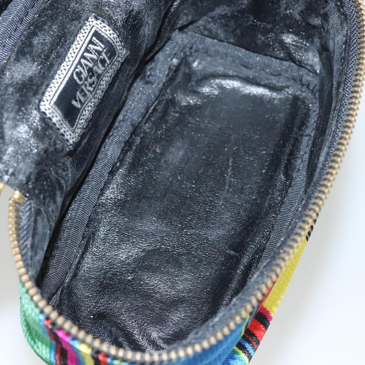 Versace Vanity Hand Bag Canvas and Leather, MULTICOLOUR, CANVAS, Clutche & pouche