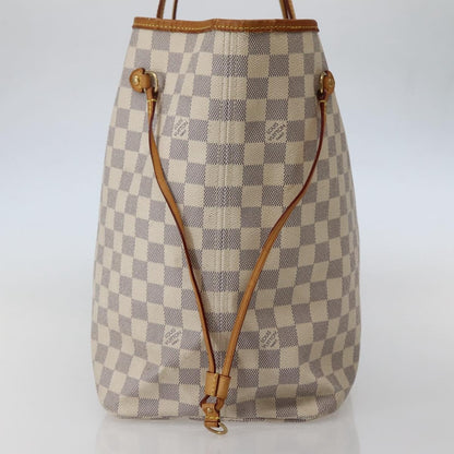 Louis Vuitton Neverfull Tote Damier azur, WHITE, CANVAS, Tote bag