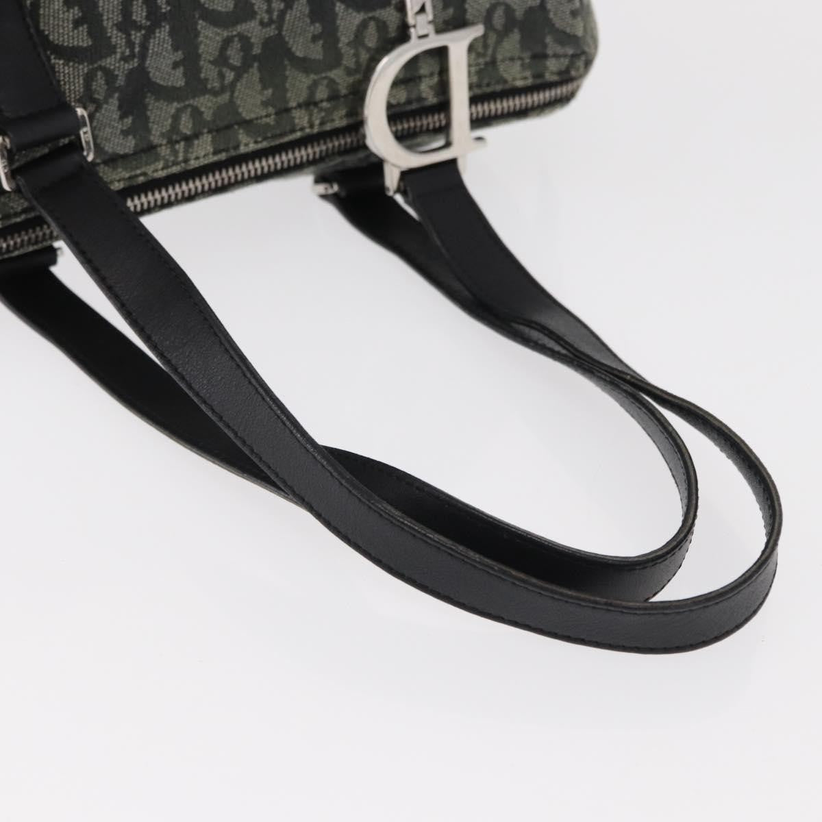 Christian Dior Vintage Trotter Zip Shoulder Bag Diorissimo Canvas, BLACK, CANVAS, Shoulder bag