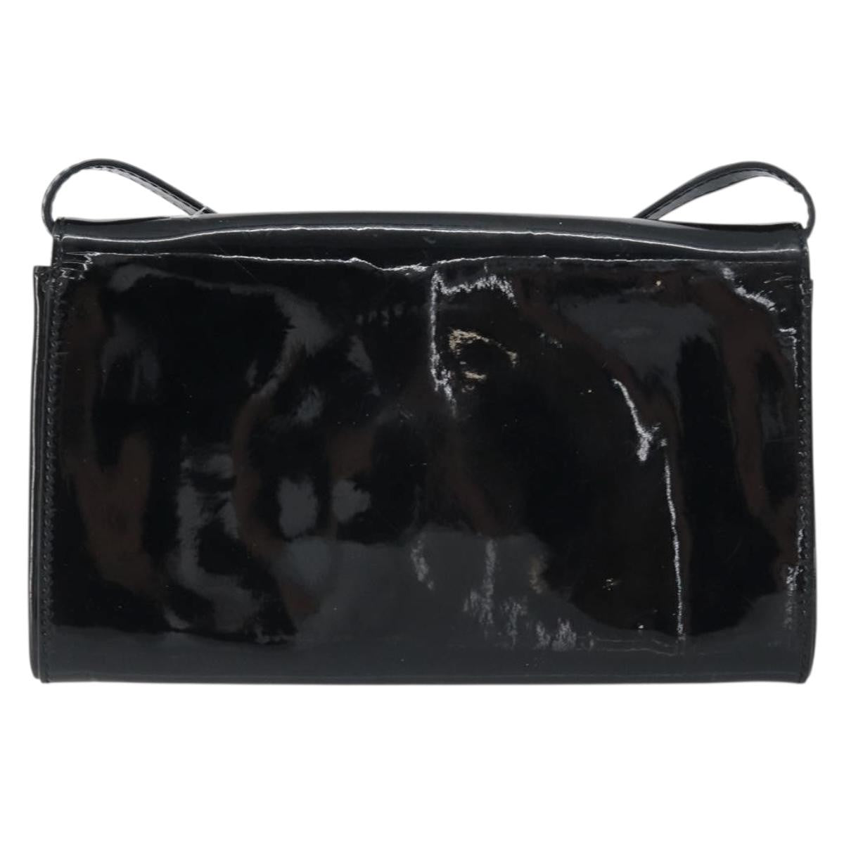 Fendi Vintage Shoulder Bag Enamel, BLACK, PATENT_LEATHER, Shoulder bag