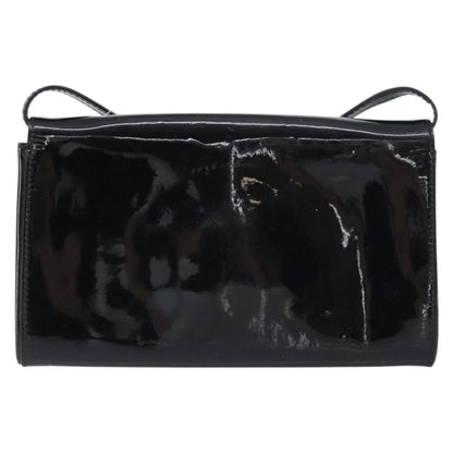 Fendi Vintage Shoulder Bag Enamel, BLACK, PATENT_LEATHER, Shoulder bag