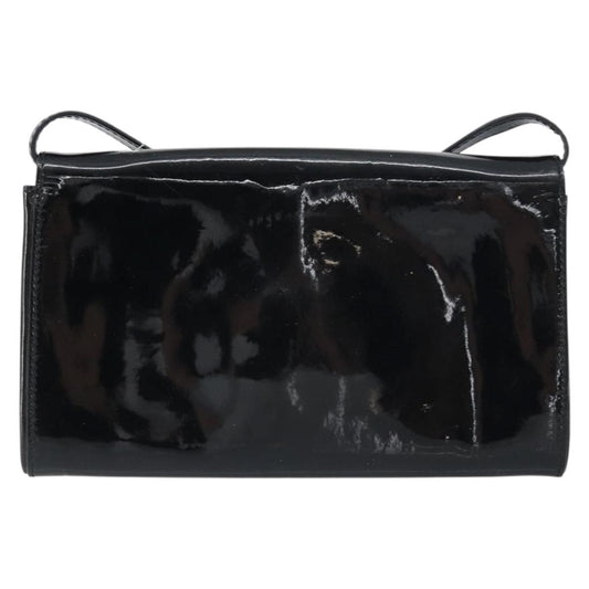 Fendi Vintage Shoulder Bag Enamel, BLACK, PATENT_LEATHER, Shoulder bag