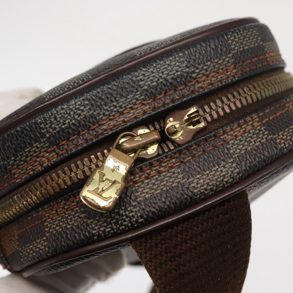 Louis Vuitton Pochette Gange Damier, BROWN, CANVAS, Clutche & pouche