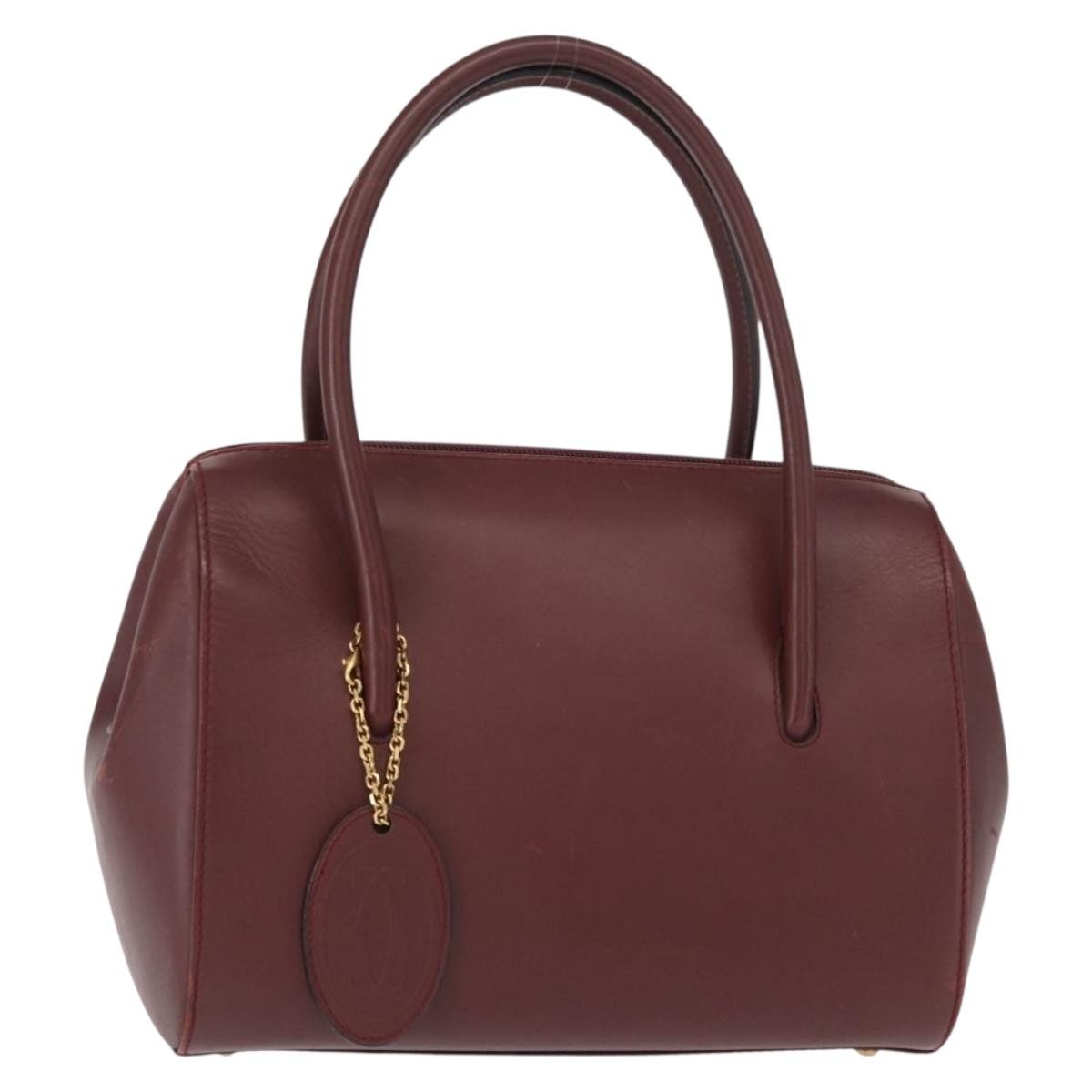 cartier Must De Cartier Leather, BURGUNDY, LEATHER, Handbag