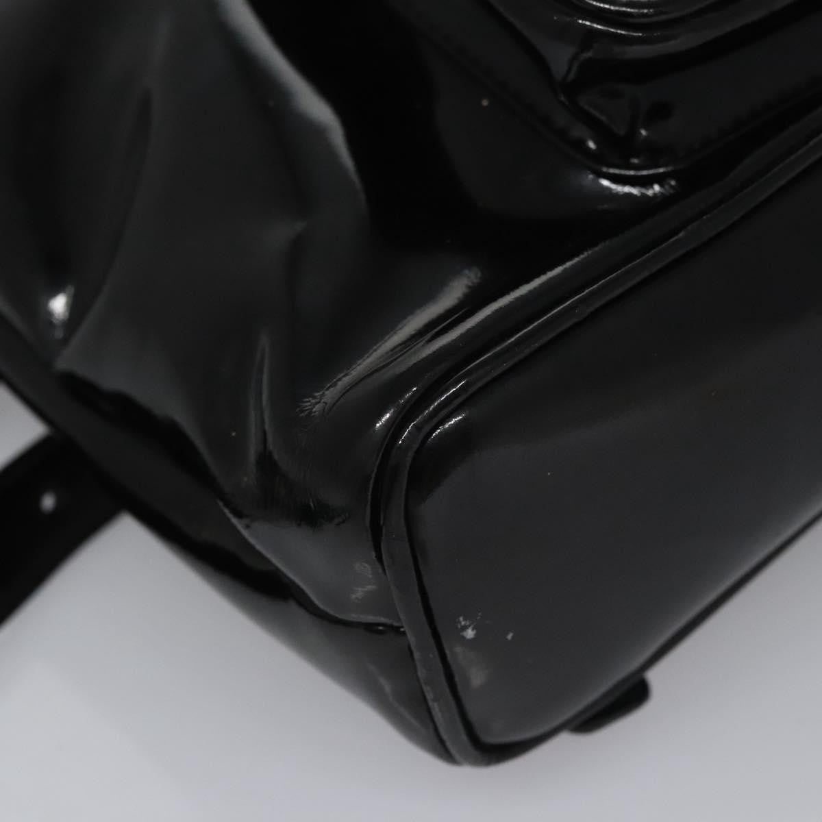Gucci Vintage Bamboo Backpack Patent, BLACK, PATENT_LEATHER, Backpack