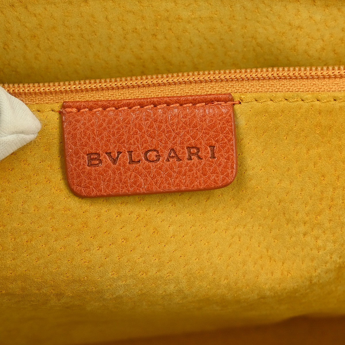 Bvlgari Handbag Leather, ORANGE, LEATHER, Handbag