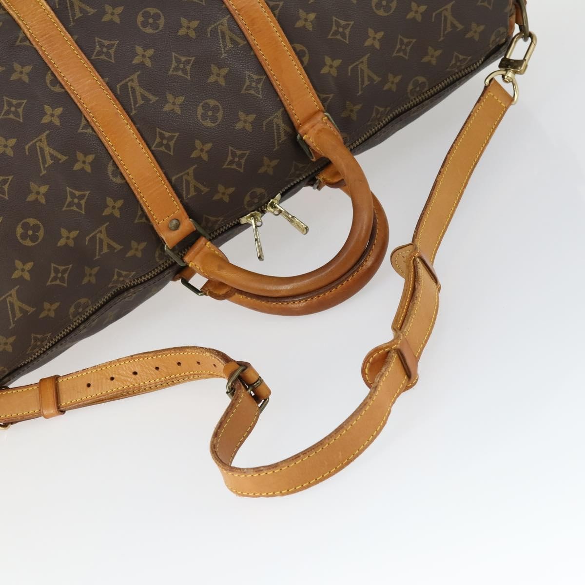 Louis Vuitton Keepall Bandouliere Bag Monogram Canvas, BROWN, CANVAS, Travel bag